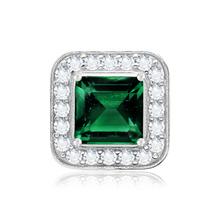 Load image into Gallery viewer, ITI NYC Square Halo Slide Pendant in Sterling Silver (4.00 mm - 10.00 mm)