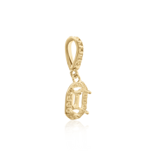 Load image into Gallery viewer, ITI NYC Emerald Four Prong Halo Pendant in 14K Gold (5.00 x 3.00 mm - 12.00 x 10.00 mm)