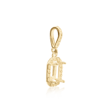 Load image into Gallery viewer, ITI NYC Emerald Four Prong Halo Pendant in 14K Gold (5.00 x 3.00 mm - 12.00 x 10.00 mm)