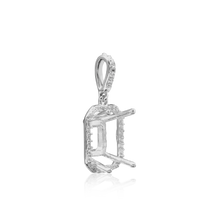 Load image into Gallery viewer, ITI NYC Emerald Four Prong Halo Pendant in 14K Gold (5.00 x 3.00 mm - 12.00 x 10.00 mm)