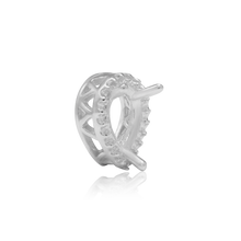 Load image into Gallery viewer, ITI NYC Pear Shape Three Prong Double Halo Pendant in Sterling Silver (6.00 x 4.00 mm - 12.00 x 8.00 mm)