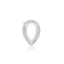 Load image into Gallery viewer, ITI NYC Pear Shape Three Prong Double Halo Pendant in Sterling Silver (6.00 x 4.00 mm - 12.00 x 8.00 mm)