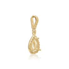 Load image into Gallery viewer, ITI NYC Pear Shape Three Prong Halo Pendant in 14K Gold (6.00 x 4.00 mm - 12.00 x 8.00 mm)