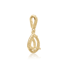 Load image into Gallery viewer, ITI NYC Pear Shape Three Prong Halo Pendant in 14K Gold (6.00 x 4.00 mm - 12.00 x 8.00 mm)
