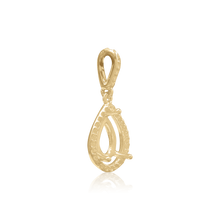 Load image into Gallery viewer, ITI NYC Pear Shape Three Prong Halo Pendant in 14K Gold (6.00 x 4.00 mm - 12.00 x 8.00 mm)