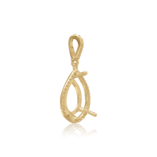 Load image into Gallery viewer, ITI NYC Pear Shape Three Prong Halo Pendant in 14K Gold (6.00 x 4.00 mm - 12.00 x 8.00 mm)