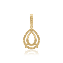 Load image into Gallery viewer, ITI NYC Pear Shape Three Prong Halo Pendant in 14K Gold (6.00 x 4.00 mm - 12.00 x 8.00 mm)