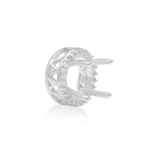 Load image into Gallery viewer, ITI NYC Round Four Prong Double Halo Pendant in Sterling Silver (3.00 mm - 12.20 mm)