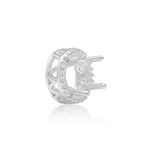 Load image into Gallery viewer, ITI NYC Round Four Prong Double Halo Pendant in Sterling Silver (3.00 mm - 12.20 mm)