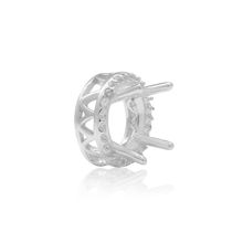 Load image into Gallery viewer, ITI NYC Round Four Prong Double Halo Pendant in Sterling Silver (3.00 mm - 12.20 mm)