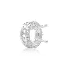 Load image into Gallery viewer, ITI NYC Round Four Prong Double Halo Pendant in Sterling Silver (3.00 mm - 12.20 mm)