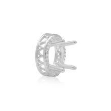 Load image into Gallery viewer, ITI NYC Round Four Prong Double Halo Pendant in Sterling Silver (3.00 mm - 12.20 mm)