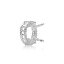 Load image into Gallery viewer, ITI NYC Round Four Prong Double Halo Pendant in Sterling Silver (3.00 mm - 12.20 mm)