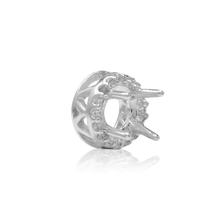 Load image into Gallery viewer, ITI NYC Round Four Prong Double Halo Pendant in Sterling Silver (3.00 mm - 12.20 mm)