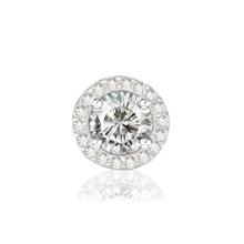 Load image into Gallery viewer, ITI NYC Round Four Prong Double Halo Pendant in Sterling Silver (3.00 mm - 12.20 mm)