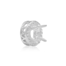 Load image into Gallery viewer, ITI NYC Round Four Prong Double Halo Pendant in Sterling Silver (3.00 mm - 12.20 mm)