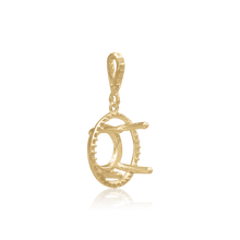 Load image into Gallery viewer, ITI NYC Round Four Prong Halo Pendant in 14K Gold (4.00 mm - 12.00 mm)