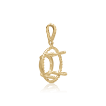 Load image into Gallery viewer, ITI NYC Round Four Prong Halo Pendant in 14K Gold (4.00 mm - 12.00 mm)