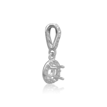 Load image into Gallery viewer, ITI NYC Round Four Prong Halo Pendant in Sterling Silver (4.00 mm - 12.00 mm)