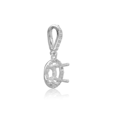 Load image into Gallery viewer, ITI NYC Round Four Prong Halo Pendant in Sterling Silver (4.00 mm - 12.00 mm)