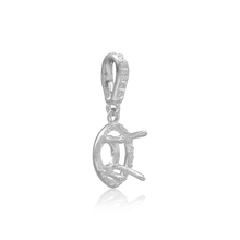 Load image into Gallery viewer, ITI NYC Round Four Prong Halo Pendant in Sterling Silver (4.00 mm - 12.00 mm)