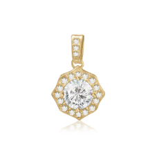 Load image into Gallery viewer, ITI NYC Round Decorative Four Prong Pendant in 14K Gold (5.20 mm - 12.00 mm)