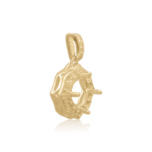 Load image into Gallery viewer, ITI NYC Round Decorative Four Prong Pendant in 14K Gold (5.20 mm - 12.00 mm)