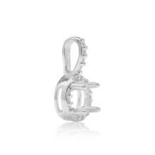 Load image into Gallery viewer, ITI NYC Round Four Prong Halo Pendant in Sterling Silver (4.50 mm - 8.00 mm)