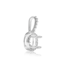 Load image into Gallery viewer, ITI NYC Round Four Prong Halo Pendant in Sterling Silver (4.50 mm - 8.00 mm)