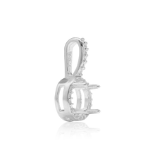 Load image into Gallery viewer, ITI NYC Round Four Prong Halo Pendant in Sterling Silver (4.50 mm - 8.00 mm)