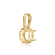 Load image into Gallery viewer, ITI NYC Round Four Prong Halo Pendant in 14K Gold (4.50 mm - 8.00 mm)