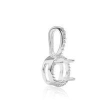 Load image into Gallery viewer, ITI NYC Round Four Prong Halo Pendant in Sterling Silver (4.50 mm - 8.00 mm)