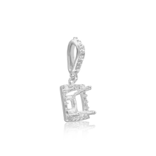 Load image into Gallery viewer, ITI NYC Square Four Prong Halo Pendant in Sterling Silver (4.50 mm - 10.00 mm)