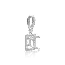 Load image into Gallery viewer, ITI NYC Square Four Prong Halo Pendant in Sterling Silver (4.50 mm - 10.00 mm)