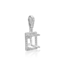 Load image into Gallery viewer, ITI NYC Square Four Prong Halo Pendant in Sterling Silver (4.50 mm - 10.00 mm)