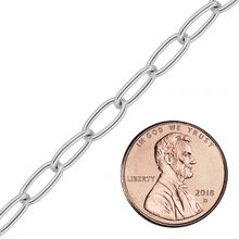 Load image into Gallery viewer, Bulk / Spooled Medium Elongated Cable Chain in Sterling Silver (1.80 mm - 5.40 mm)