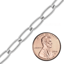 Load image into Gallery viewer, Bulk / Spooled Medium Elongated Cable Chain in Sterling Silver (1.80 mm - 5.40 mm)