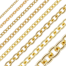 Load image into Gallery viewer, Bulk / Spooled Medium Round Cable Chain in 14K & 18K Yellow Gold (1.05 mm - 4.05 mm)