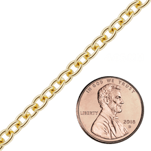 Load image into Gallery viewer, Bulk / Spooled Medium Round Cable Chain in 14K & 18K Yellow Gold (1.05 mm - 4.05 mm)