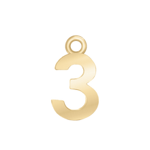 Load image into Gallery viewer, ITI NYC Classic Style Number Pendants in 14K Gold (12.5mm) (100% Polished )