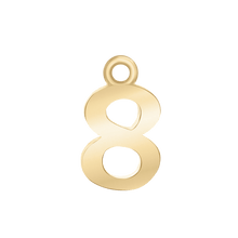 Load image into Gallery viewer, ITI NYC Classic Style Number Pendants in 14K Gold (12.5mm) (100% Polished )