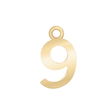 Load image into Gallery viewer, ITI NYC Classic Style Number Pendants in 14K Gold (12.5mm) (100% Polished )