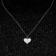 Load image into Gallery viewer, Heart Disk Necklace with Cubic Zirconia in Sterling Silver (20 x 18 mm)