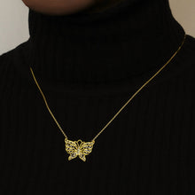 Load image into Gallery viewer, Butterfly Necklace in Sterling Silver (19 x 24 mm)