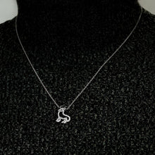 Load image into Gallery viewer, Aries Necklace with Cubic Zirconia in Sterling Silver (16 x 13 mm)