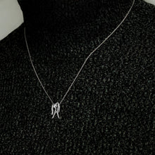 Load image into Gallery viewer, Aquarius Necklace with Cubic Zirconia in Sterling Silver (17 x 10 mm)
