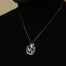 Load image into Gallery viewer, NY Big Apple Necklace in Sterling Silver (29 x 23 mm)