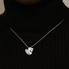 Load image into Gallery viewer, 4 Hearts Necklace in Sterling Silver (16 x 15 mm)
