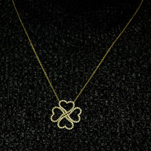 Load image into Gallery viewer, Four Heart Clover Necklace in Sterling Silver (25 x 25 mm)