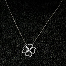 Load image into Gallery viewer, Four Heart Clover Necklace in Sterling Silver (25 x 25 mm)
